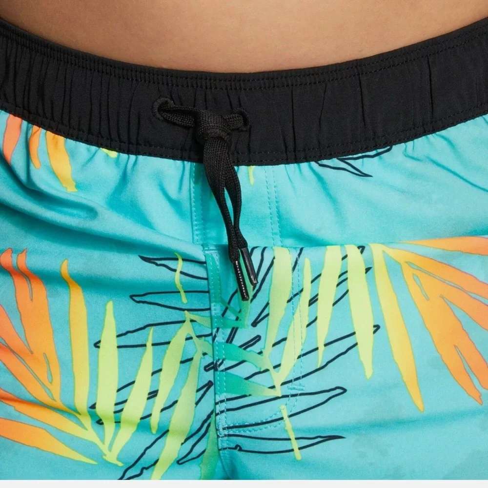 NWT Hurley Teal Tropical Print Swim Shorts